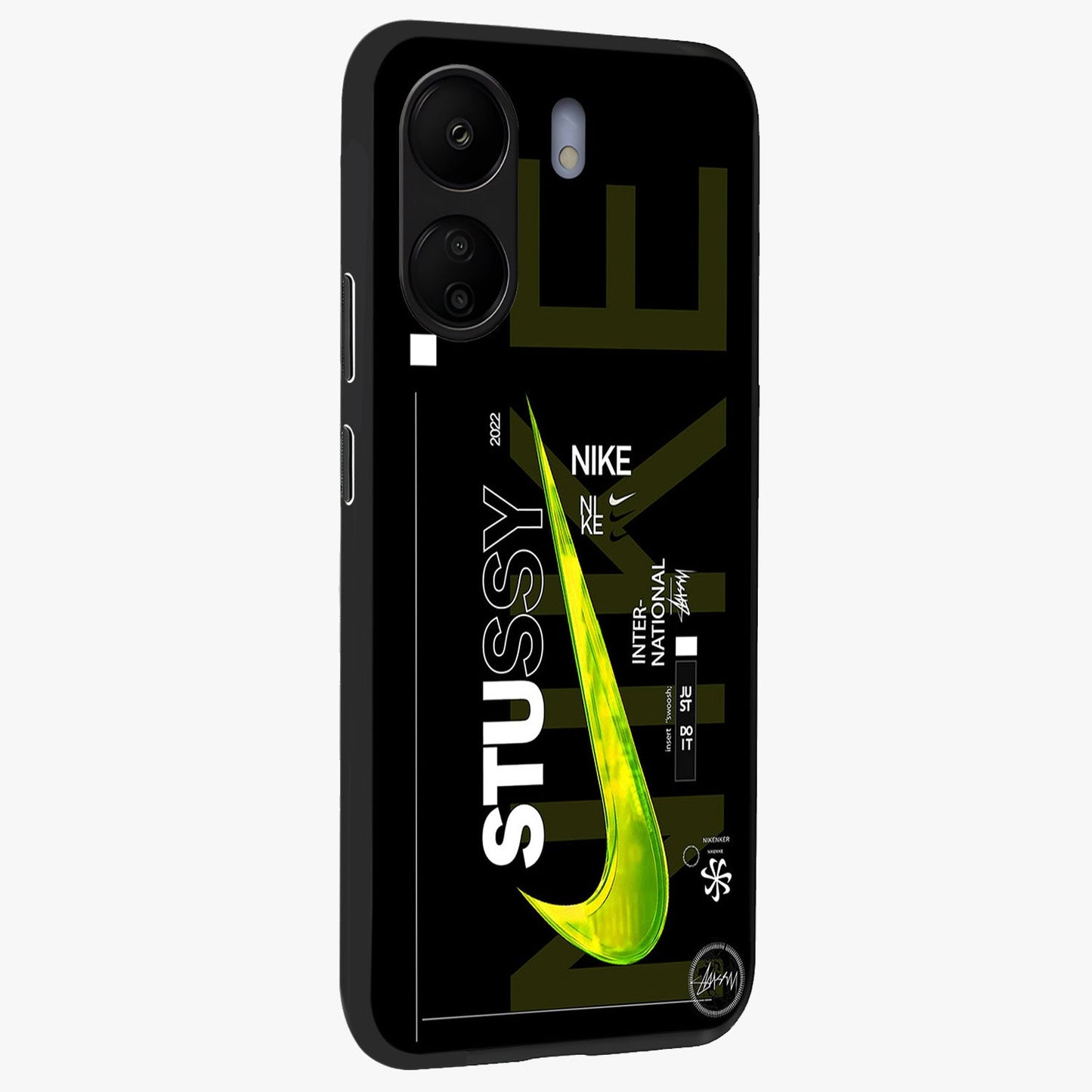 Neon Street Edition Glass Case upright view showcasing colorful neon artwork with modern street culture theme.
