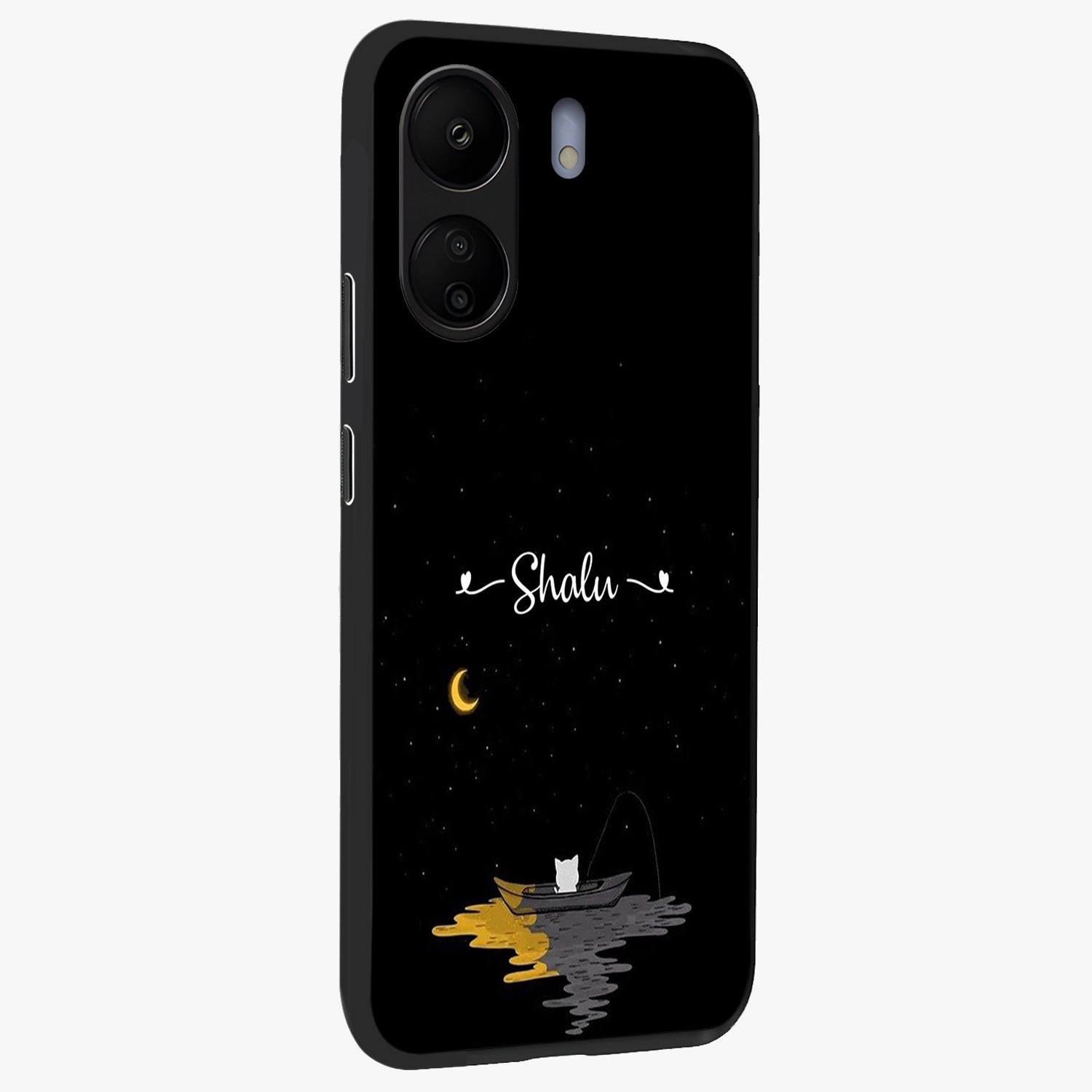 Silent Night Row Glass Case upright view showcasing tranquil night artwork with serene landscape theme.