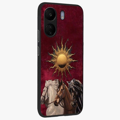 Solar Riders Glass Case upright view showcasing energetic rider artwork with bold adventure theme.