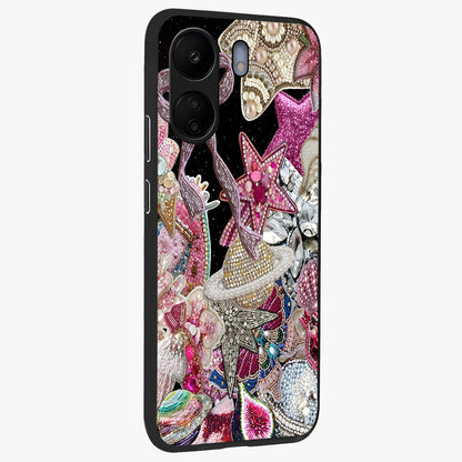 Starlit Jewel Dream Glass Case upright view showcasing radiant star inspired artwork with magical night theme.