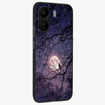 Whispering Moon Silence Glass Case upright view showcasing peaceful moon artwork with tranquil celestial theme.