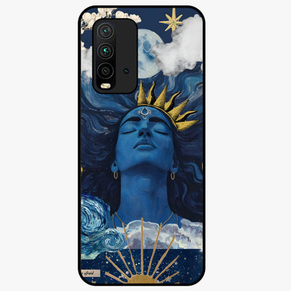 Aesthetic Lord Shiva Glass Case showing flat back view with divine Shiva artwork and glossy glass finish.