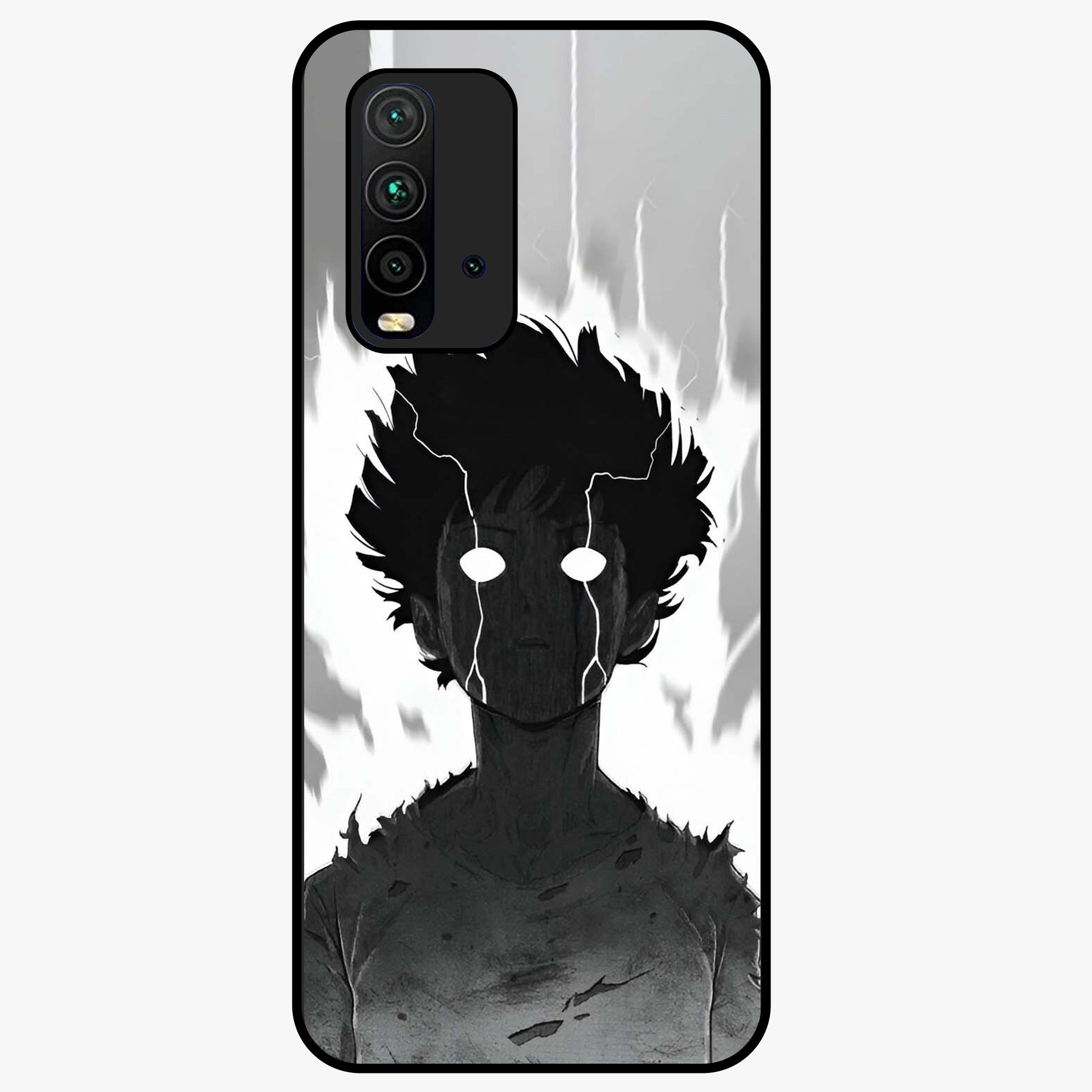 Awakened Inner Rage Glass Case showing flat back view with intense artistic artwork and glossy glass finish.
