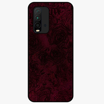 Crimson Fade Flow Glass Case showing flat back view with flowing crimson gradient artwork and glossy glass finish.