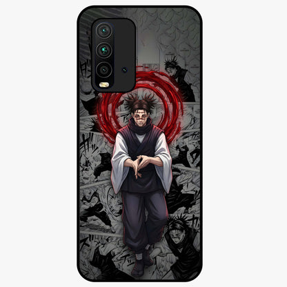 Cursed Ritual Ascension Glass Case showing flat back view with dark ritual themed artwork and glossy glass finish.