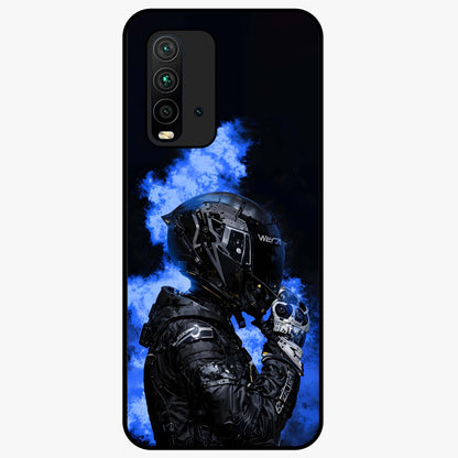 Cyber Sentinel Protocol Glass Case showing flat back view with futuristic cyber themed artwork and glossy glass finish.