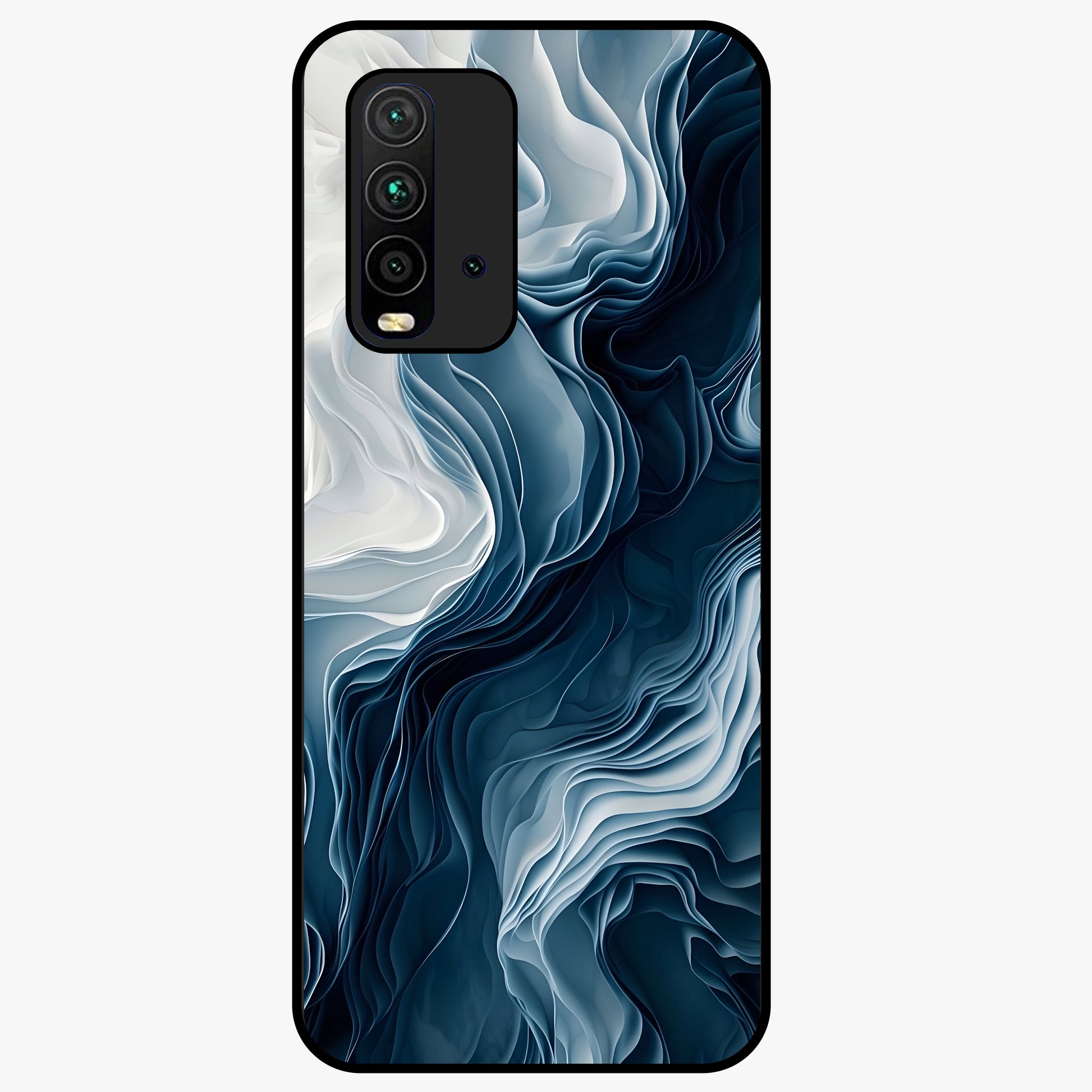 Ethereal Paper Marble Glass Case showing flat back view with soft marble paper texture artwork and glossy glass finish.