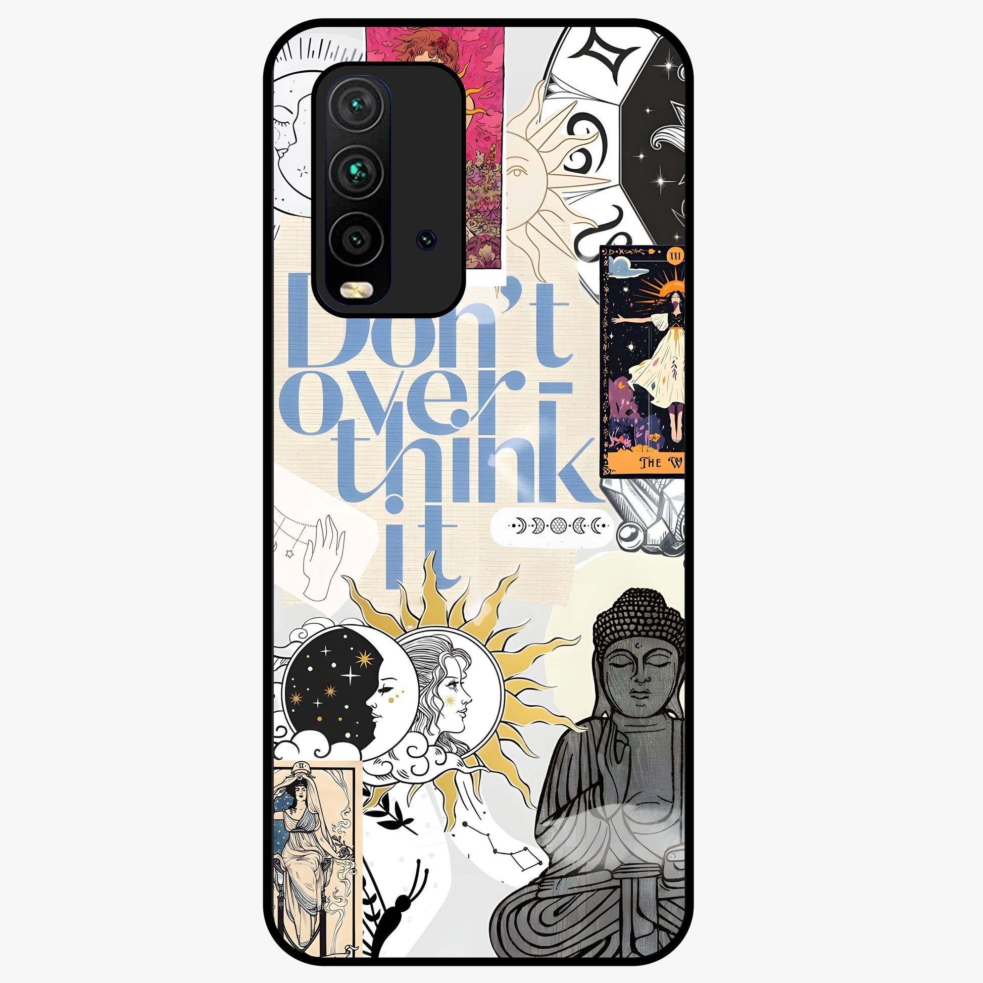 Ethereal Thoughts Glass Case showing flat back view with dreamy artistic artwork and glossy glass finish.