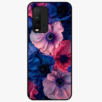 Flower Paper Art Pattern Glass Case showing flat back view with paper cut style floral artwork and glossy glass finish.