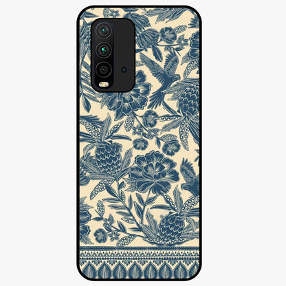 Heirloom Wild Bloom Glass Case showing flat back view with vintage inspired wild flower artwork and glossy glass finish.