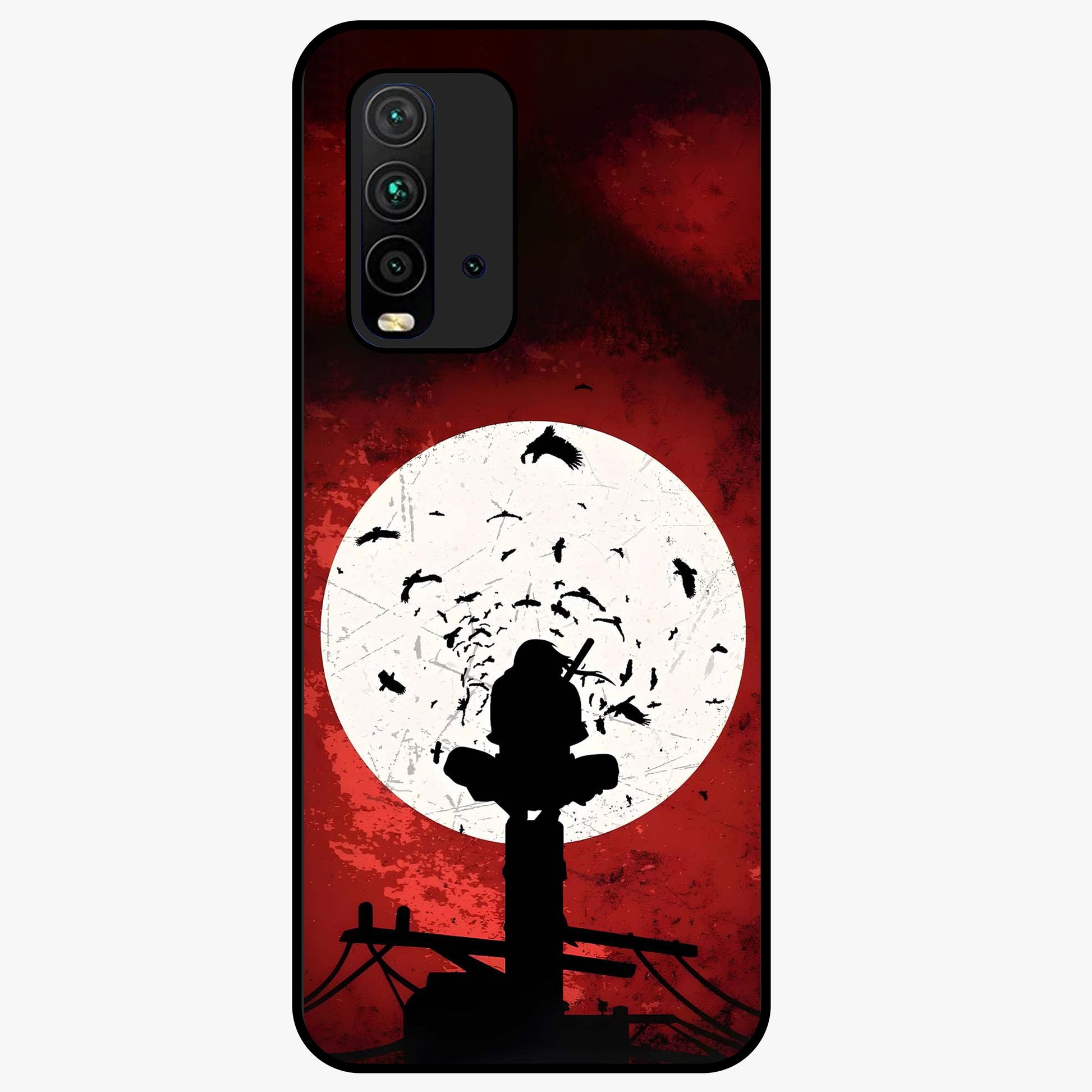 Itachi Limited Edition Naruto Anime Glass Case showing flat back view with iconic anime character artwork and glossy glass finish.