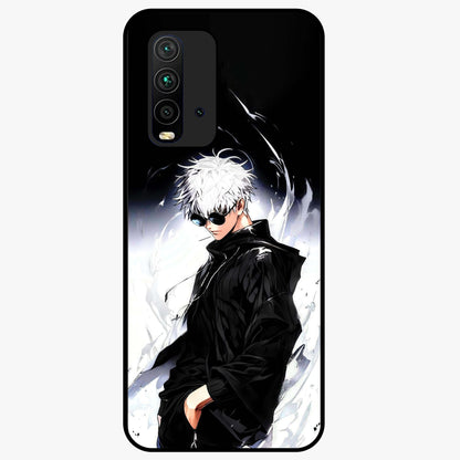 Limitless Shadow King Glass Case showing flat back view with powerful shadow warrior artwork and glossy glass finish.