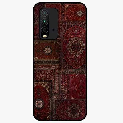 Persian Velvet Tale Glass Case showing flat back view with luxurious Persian velvet pattern artwork and glossy glass finish.