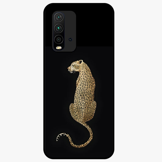 Regal Leopard Glass Case showing flat back view with bold leopard artwork and glossy glass finish.