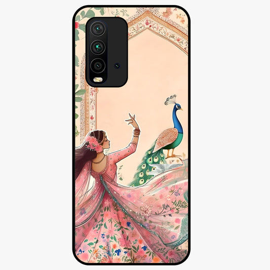 Royal Grace Muse Glass Case showing flat back view with elegant artistic artwork and glossy glass finish.