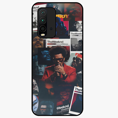 The Weeknd Glass Case showing flat back view with music inspired artistic portrait artwork and glossy glass finish.