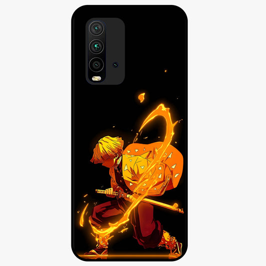 Thunder Flame Execution Glass Case showing flat back view with powerful flame and lightning artwork and glossy glass finish.