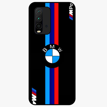 Turbo BMW Beast Glass Case showing flat back view with high performance sports car artwork and glossy glass finish.