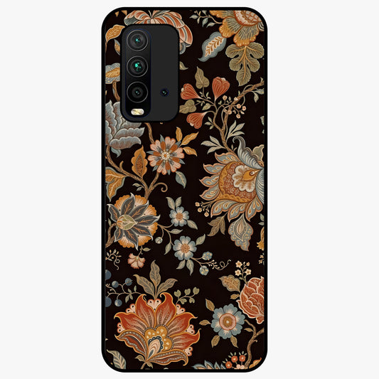 Vintage Floral Dream Glass Case showing flat back view with classic floral artwork and glossy glass finish.
