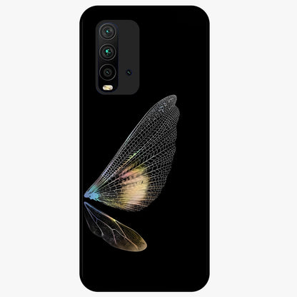 Whispers Of Wings Glass Case showing flat back view with graceful wing inspired artwork and glossy glass finish.
