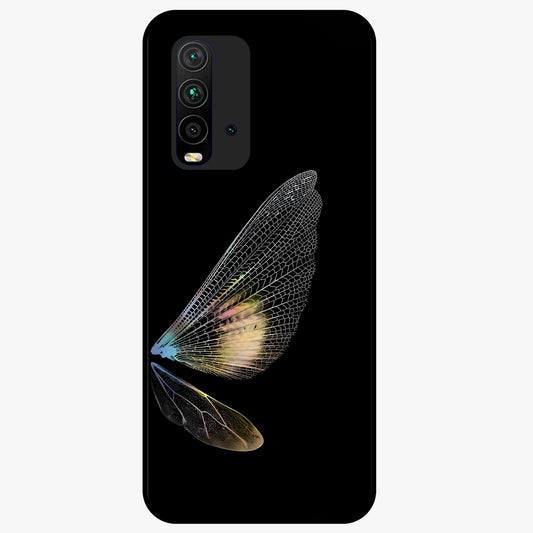 Whispers Of Wings Glass Case showing flat back view with graceful wing inspired artwork and glossy glass finish.