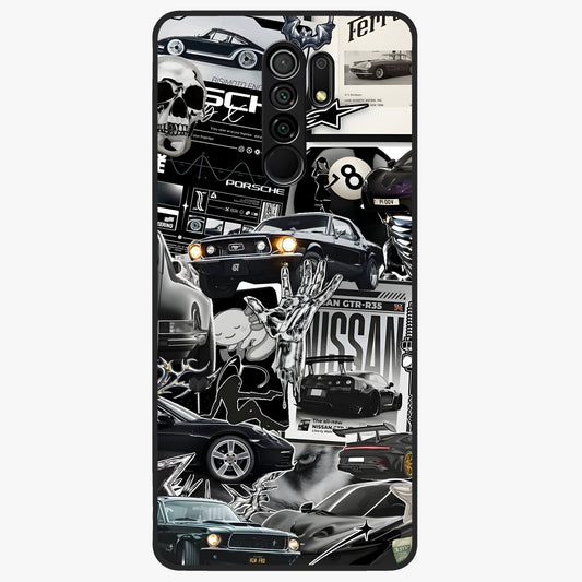 Aesthetic Dark Love Glass Case showing flat back view with dark romantic artwork and glossy glass finish.