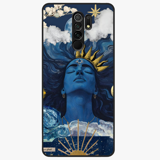 Aesthetic Lord Shiva Glass Case showing flat back view with divine Shiva artwork and glossy glass finish.