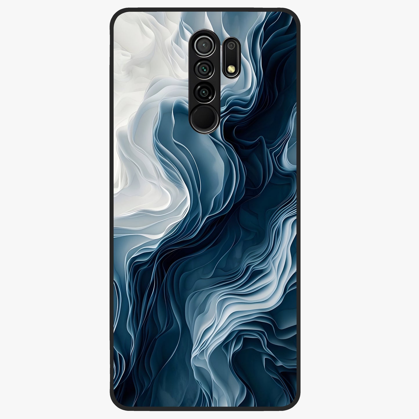 Ethereal Paper Marble Glass Case showing flat back view with soft marble paper texture artwork and glossy glass finish.