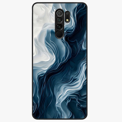 Ethereal Paper Marble Glass Case showing flat back view with soft marble paper texture artwork and glossy glass finish.