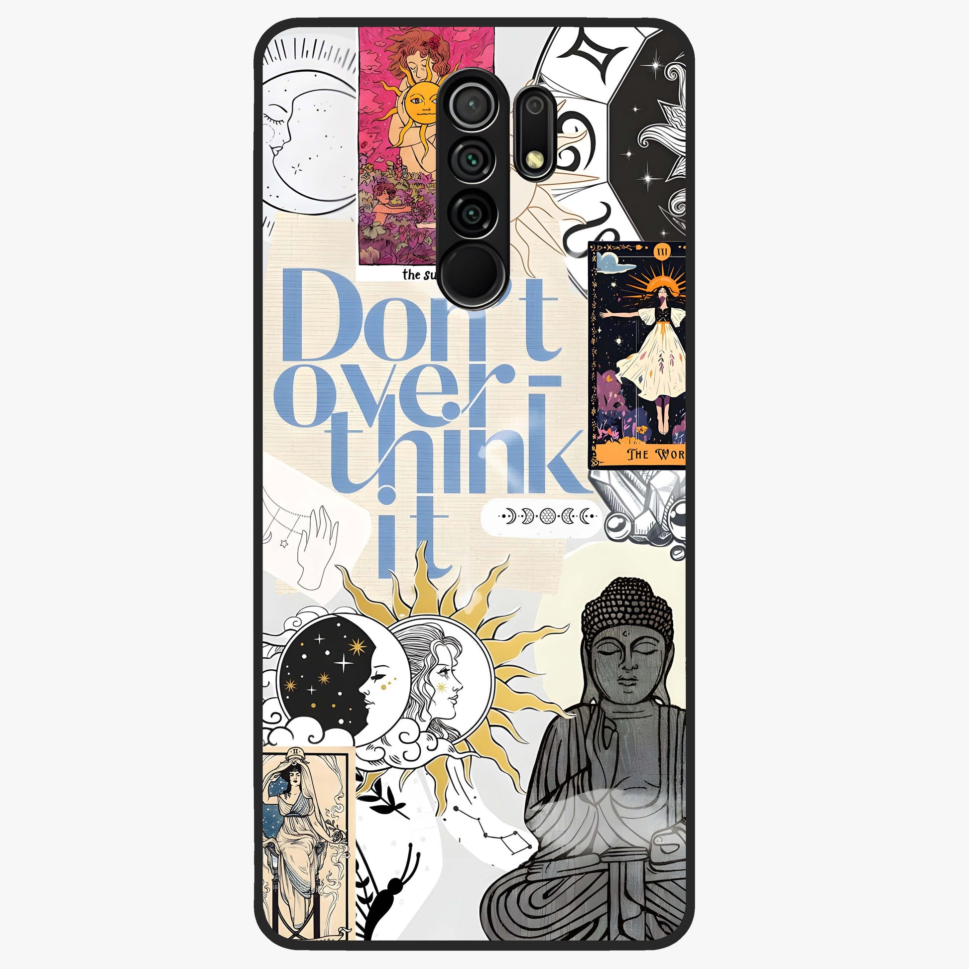 Ethereal Thoughts Glass Case showing flat back view with dreamy artistic artwork and glossy glass finish.