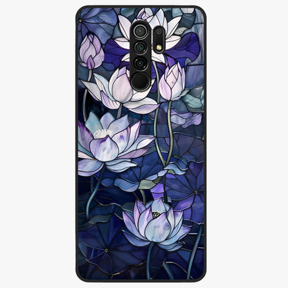 Gloss Petal Rush Glass Case showing flat back view with glossy flower petal artwork and smooth glass finish.