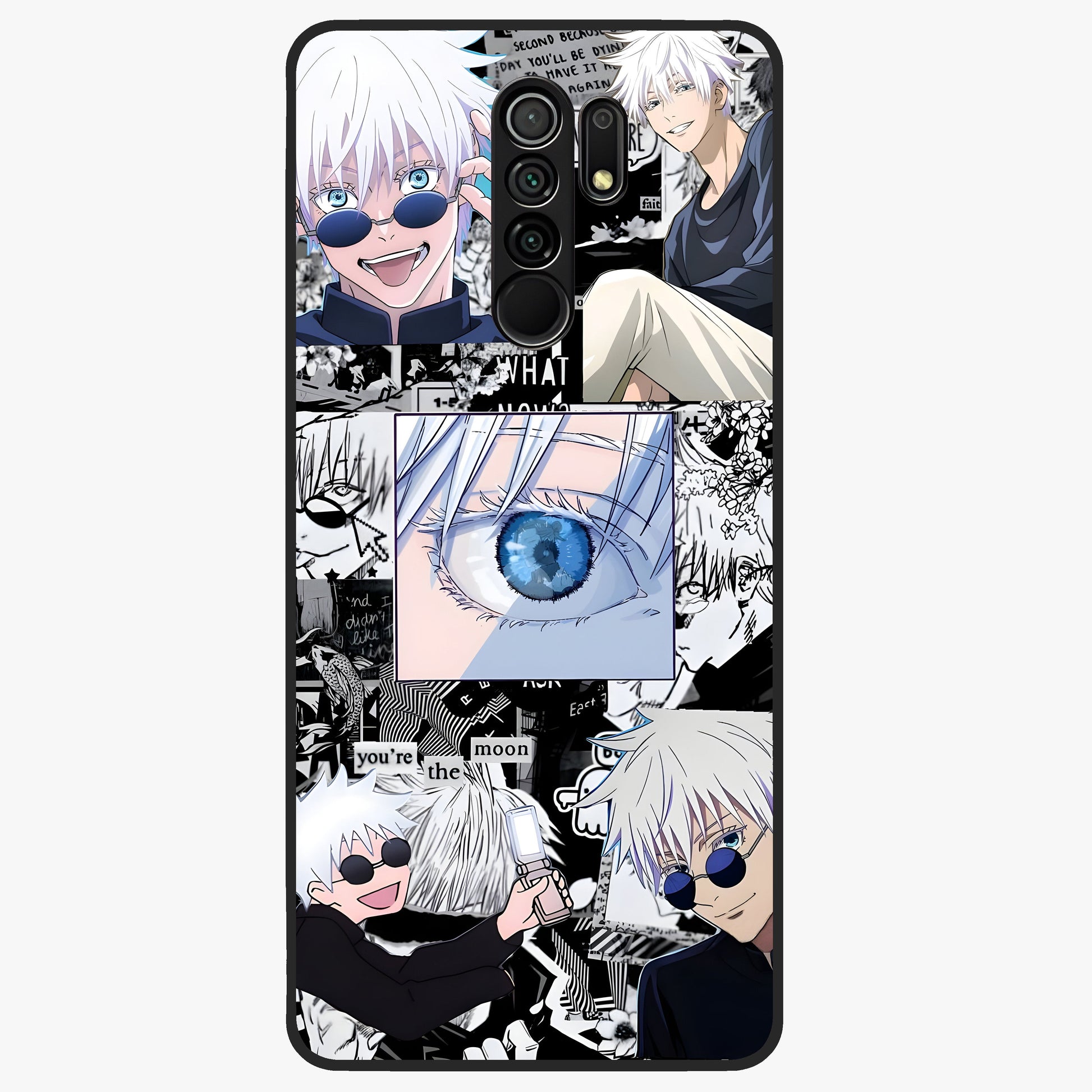 Infinity Sorcerer Chaos Glass Case showing flat back view with mystical sorcerer themed artwork and glossy glass finish.