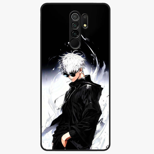 Limitless Shadow King Glass Case showing flat back view with powerful shadow warrior artwork and glossy glass finish.