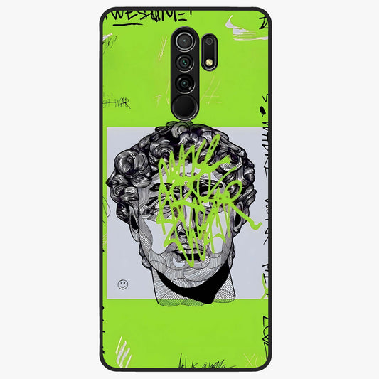 Neo Graffiti Rebellion Glass Case showing flat back view with vibrant graffiti artwork and glossy glass finish.