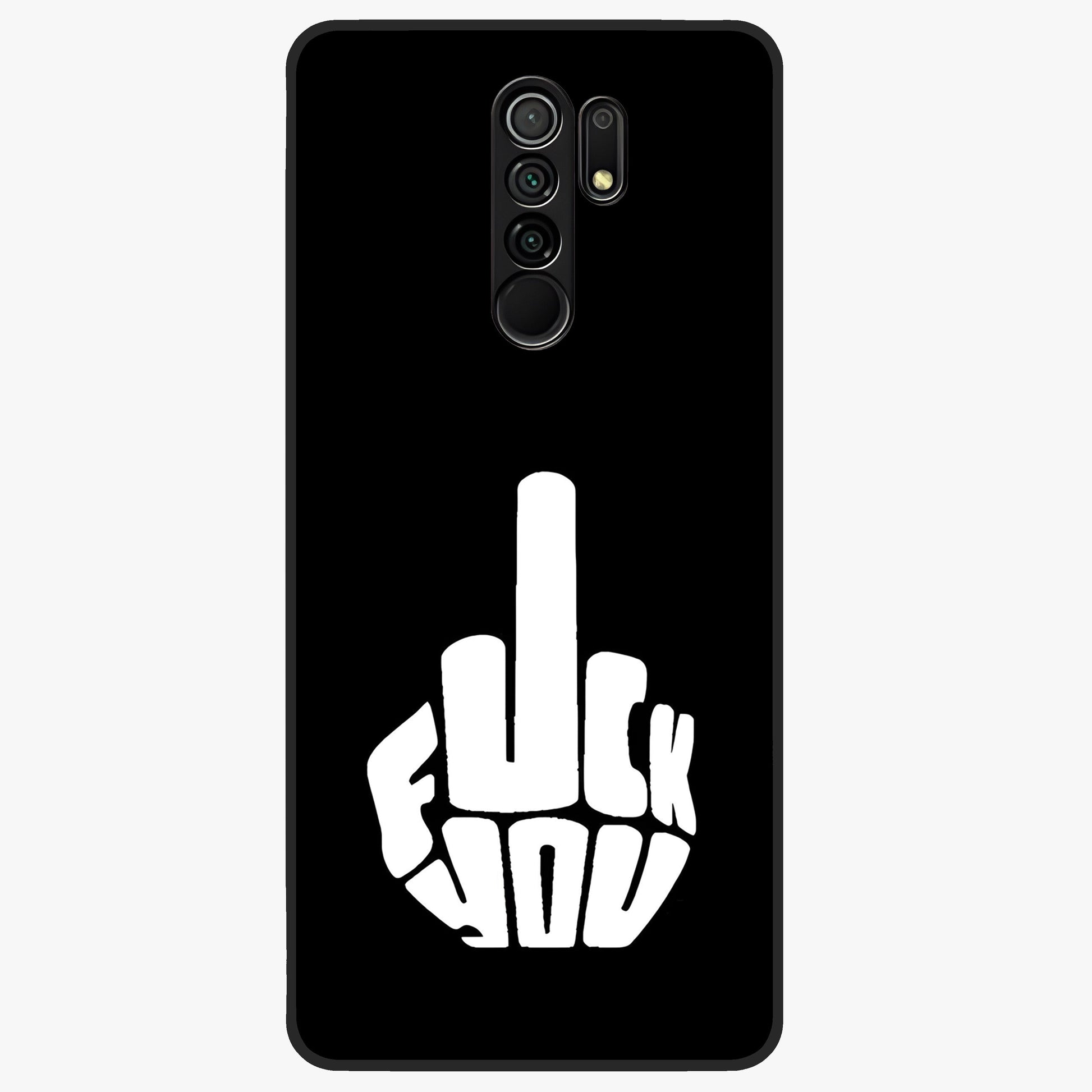 Rebel Mode On Glass Case showing flat back view with bold rebellious typography artwork and glossy glass finish.