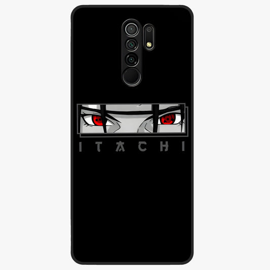 Scarlet Gaze Dominance Glass Case showing flat back view with striking red themed artwork and glossy glass finish.