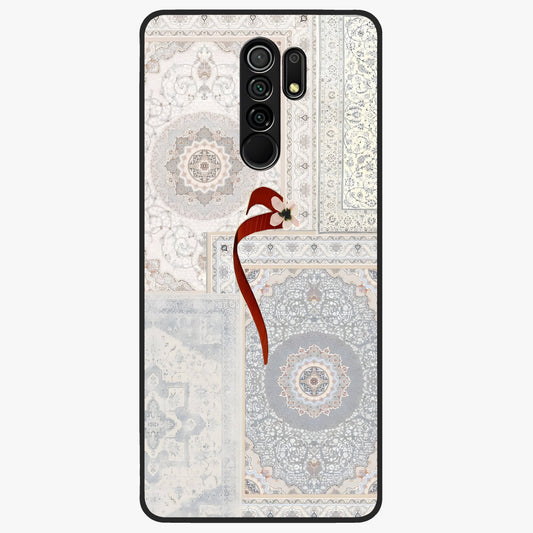White Aesthetic Bow Glass Case showing flat back view with minimal bow artwork and glossy glass finish.