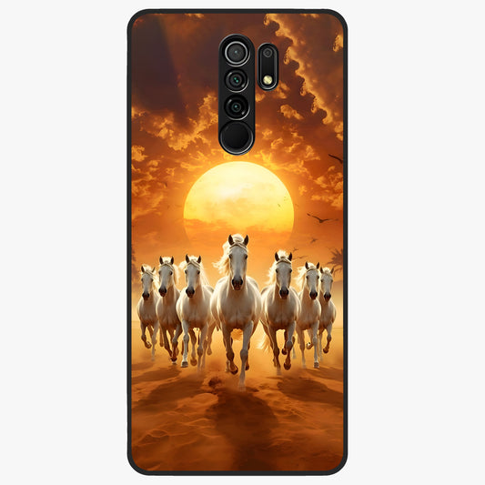 Wild Sunset Majesty Glass Case showing flat back view with majestic sunset landscape artwork and glossy glass finish.