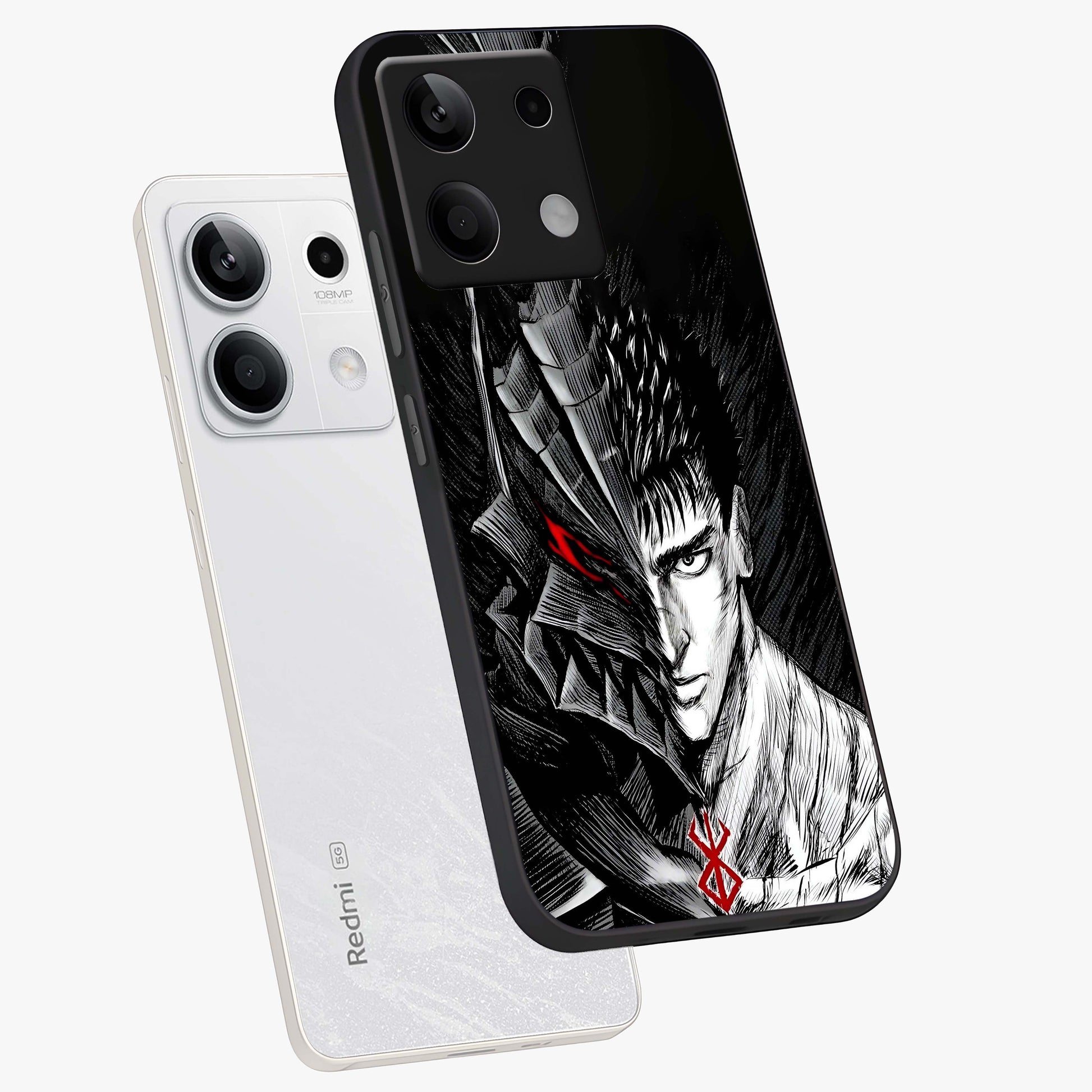 Berserker Blood Oath Glass Case displayed in angled mockup highlighting dark fantasy graphic design and powerful theme.