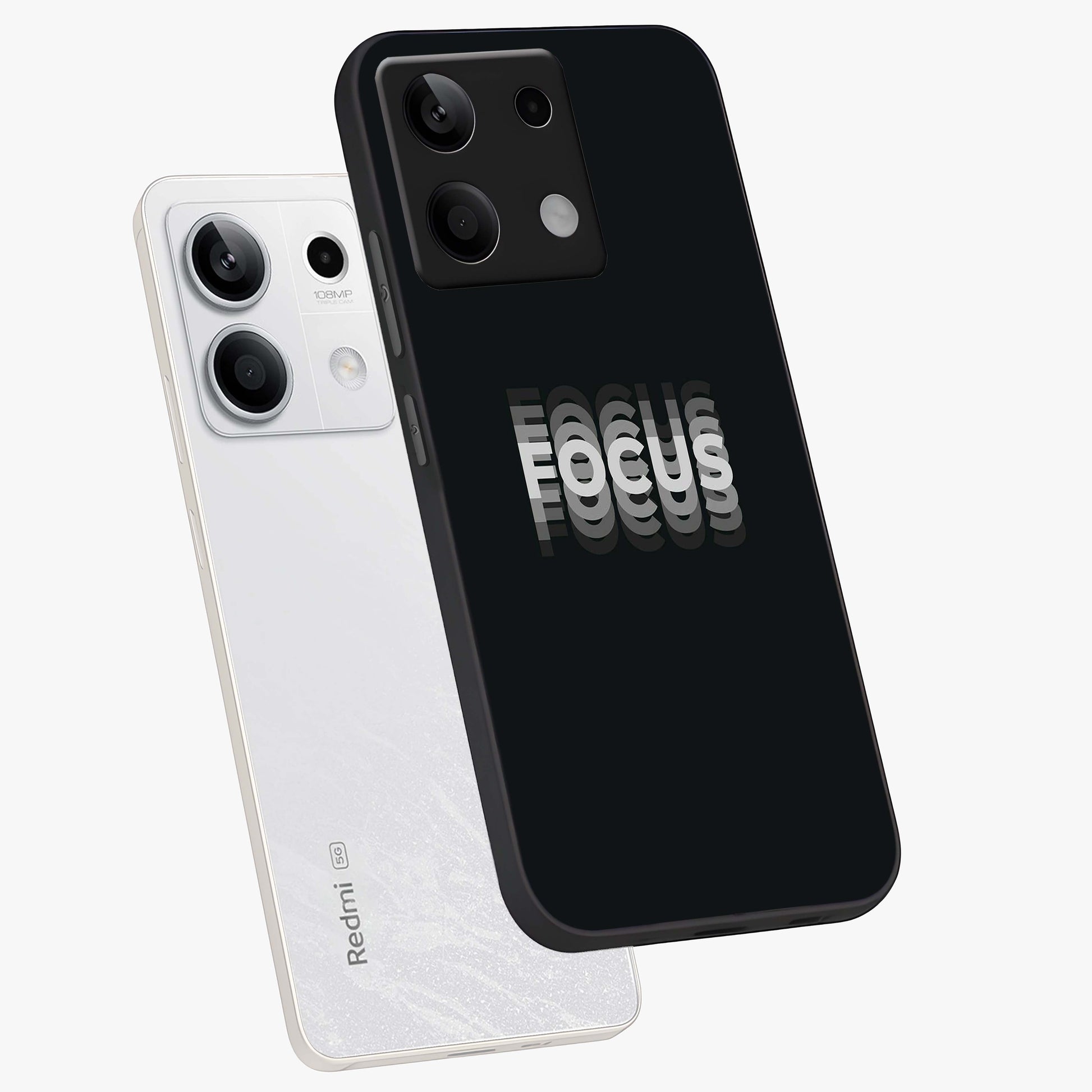 Focus Mode On Glass Case displayed in angled mockup highlighting clean minimal text artwork with modern aesthetic style.