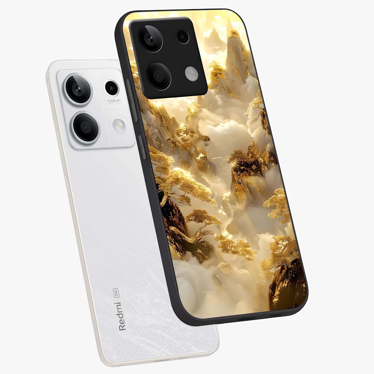 Gates Of Illumination Glass Case displayed in angled mockup highlighting radiant portal inspired design with fantasy aesthetic.