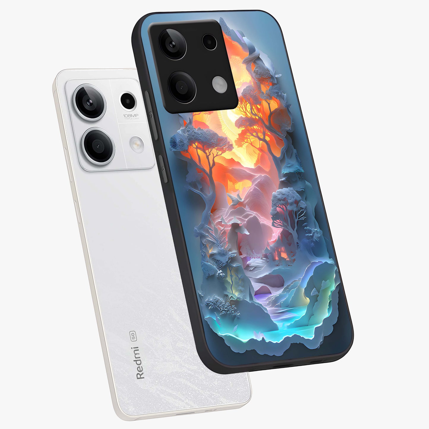 Glow Forest Portal Glass Case displayed in angled mockup highlighting mystical forest design with magical glowing aesthetic.