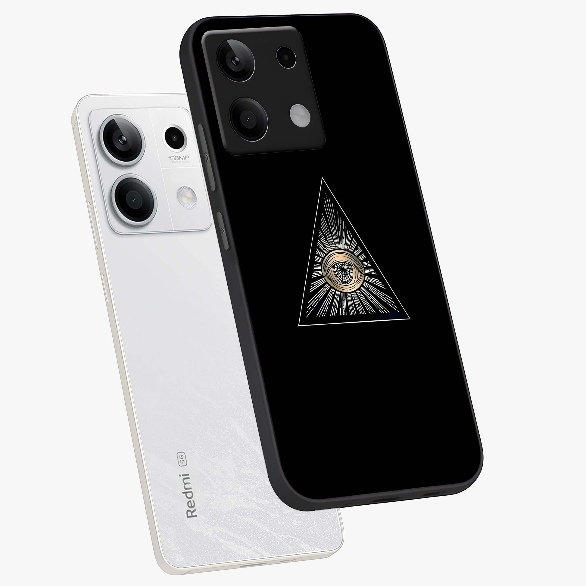 Illuminati Evil Glass Case displayed in angled mockup highlighting dark occult inspired design with bold aesthetic style.