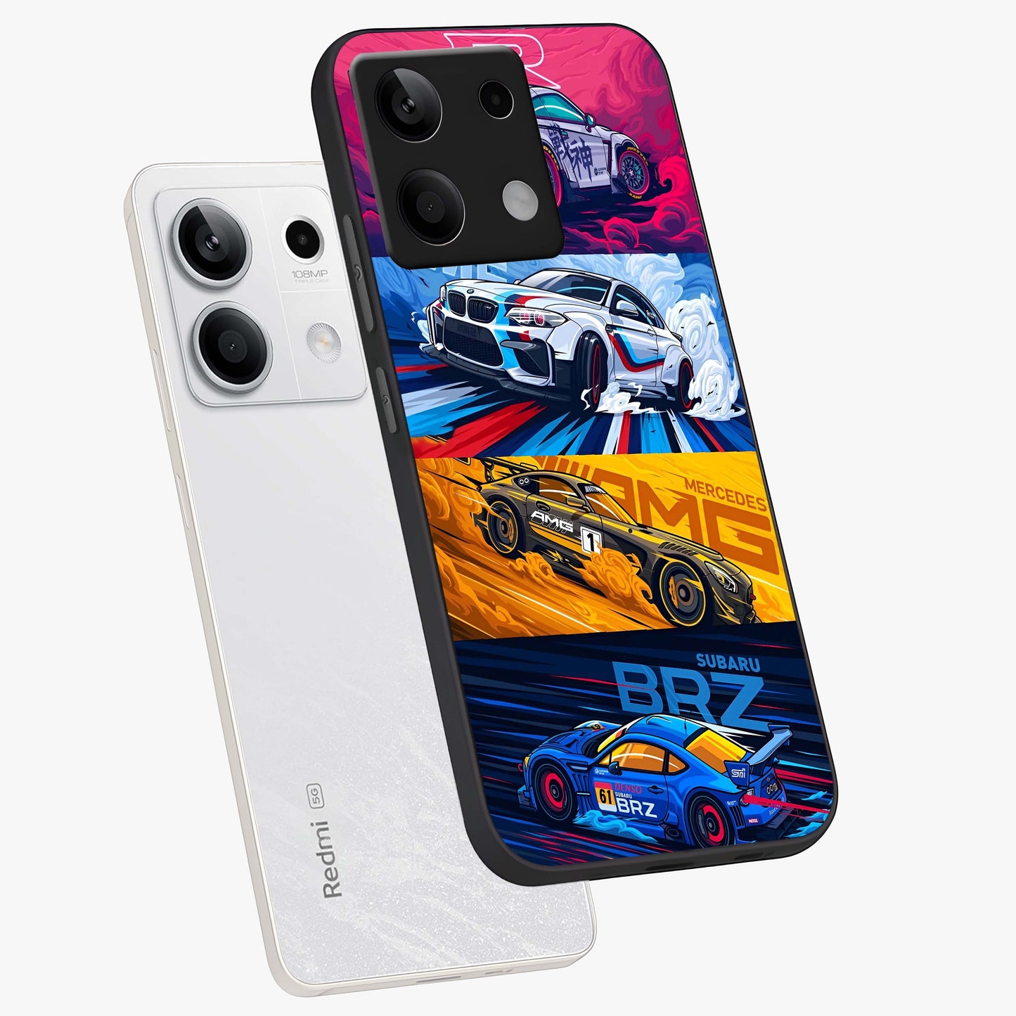 JDM Sports Car Glass Case displayed in angled mockup highlighting sleek Japanese racing car design with automotive aesthetic.