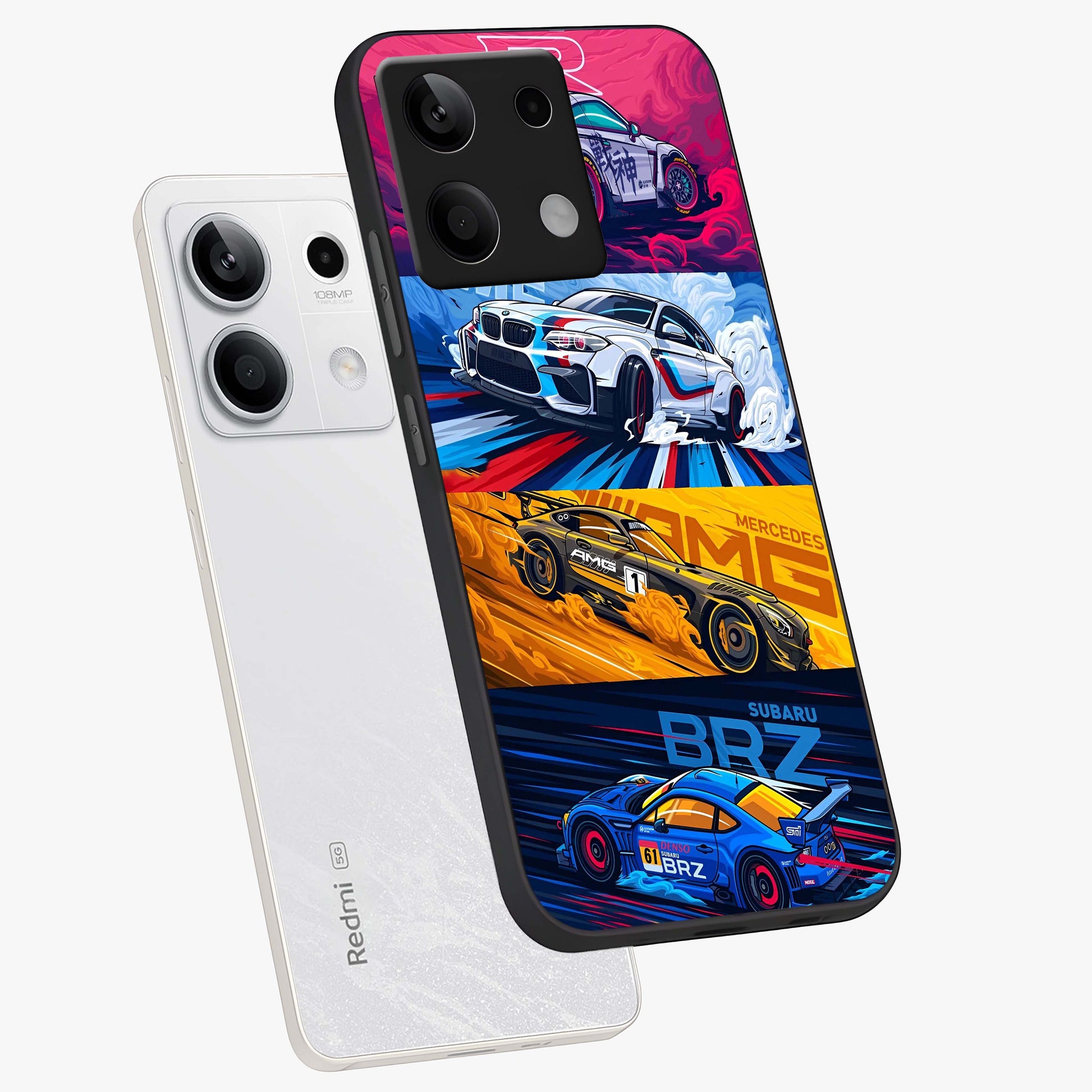 JDM Sports Car Glass Case displayed in angled mockup highlighting sleek Japanese racing car design with automotive aesthetic.