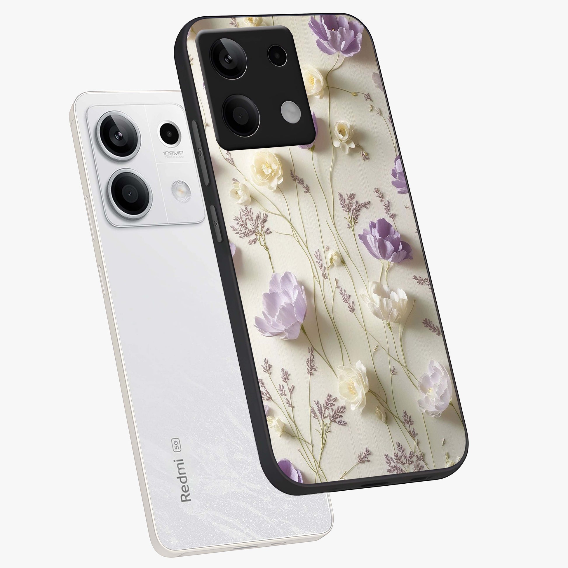 Lilac Breeze Harmony Glass Case displayed in angled mockup highlighting calm lilac breeze design with soothing aesthetic style.