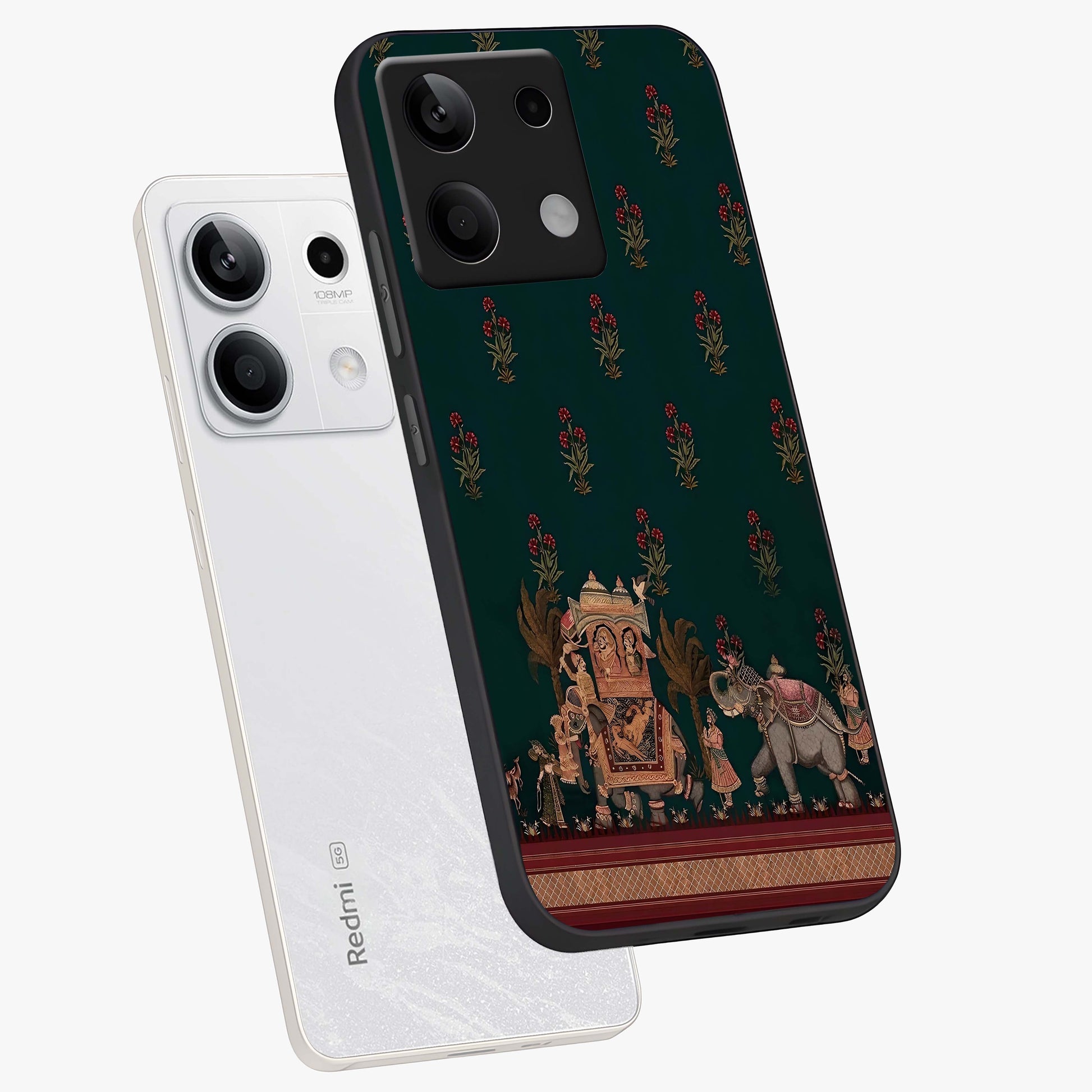 Macmerise Glass Case displayed in angled mockup highlighting trendy graphic design with sleek aesthetic style.