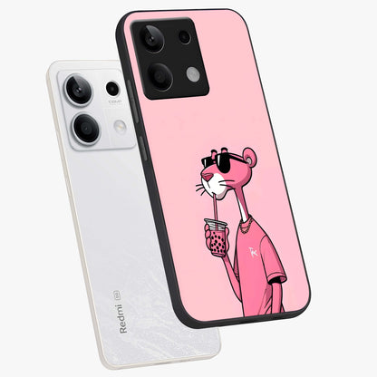 Pink Panther Glass Case displayed in angled mockup highlighting playful cartoon character design with vibrant pink aesthetic.