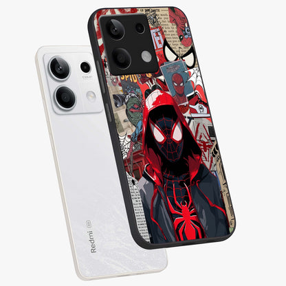 Spider Collage Street Glass Case displayed in angled mockup highlighting dynamic street style collage design with comic aesthetic.