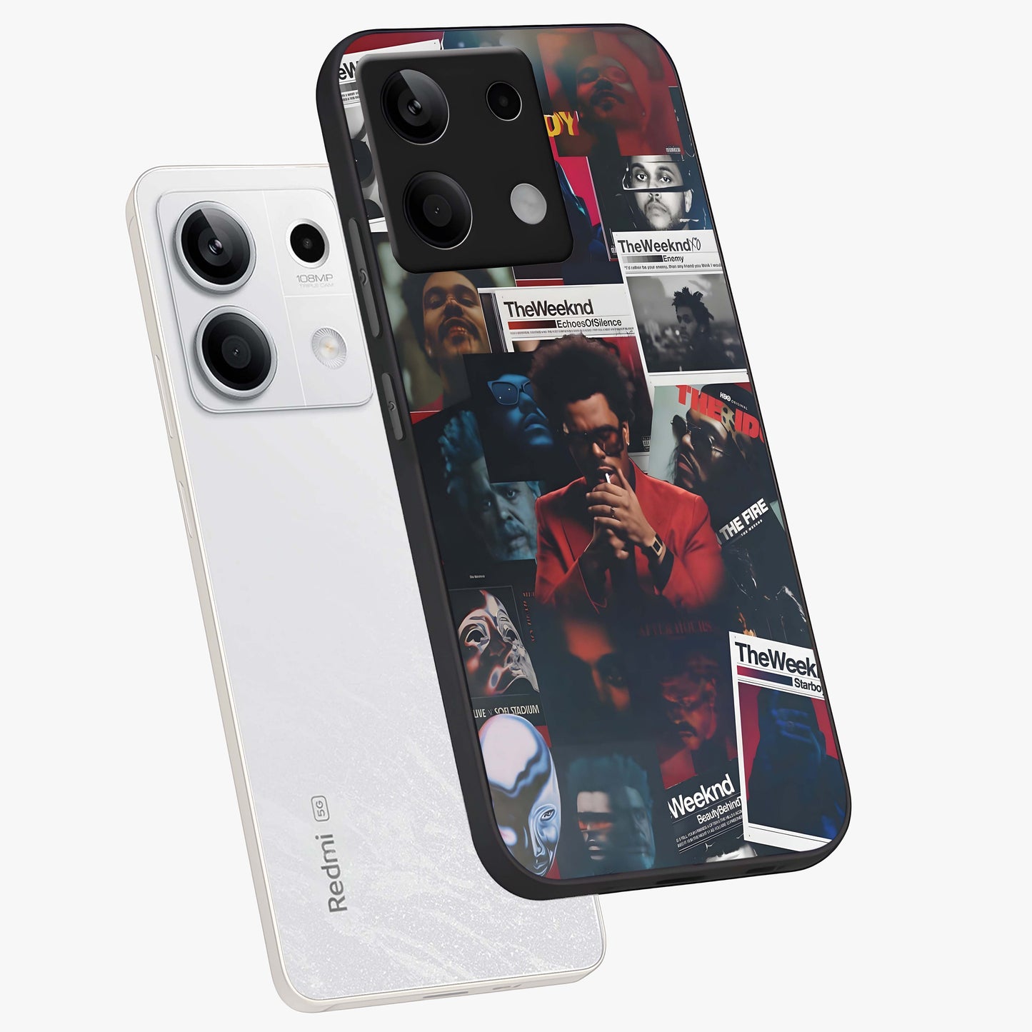 The Weeknd Glass Case displayed in angled mockup highlighting stylish pop culture inspired design with modern aesthetic.